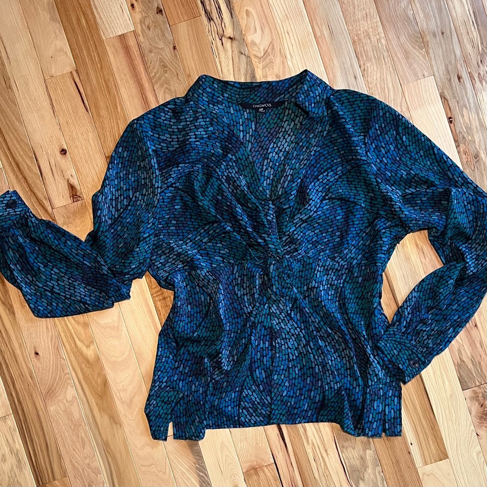 Chadwicks Blue Long-Sleeve Blouse